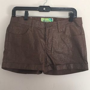 Glittery metallic gold brown shorts size 11